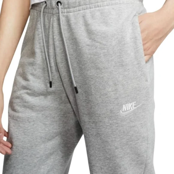 Nike womens sportswear essential fleece gray sweatpants - Picture 4 of 7